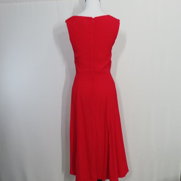 Yumi Kim Red Midi Dress Sleeveless Self-tie Front Front Bodice Cut-out Size 4 - Picture 4 of 9